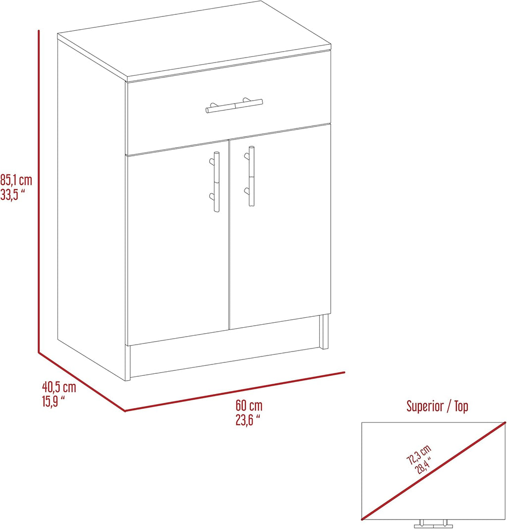 Pantry Cabinet,One Drawer,One Double Door Cabinet with Two Shelves,for Kitchen,Dining Room