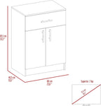 Pantry Cabinet,One Drawer,One Double Door Cabinet with Two Shelves,for Kitchen,Dining Room
