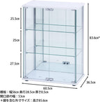 不二貿易(Fujiboeki) Fuji Boeki 72802 Collection Case, Figure Case, 3 Tiers, Width 23.8 x Depth 14.4 x Height 33.5 inches (60.5 x 36.5 x 85 cm), White, Wide Type, Rear Mirror