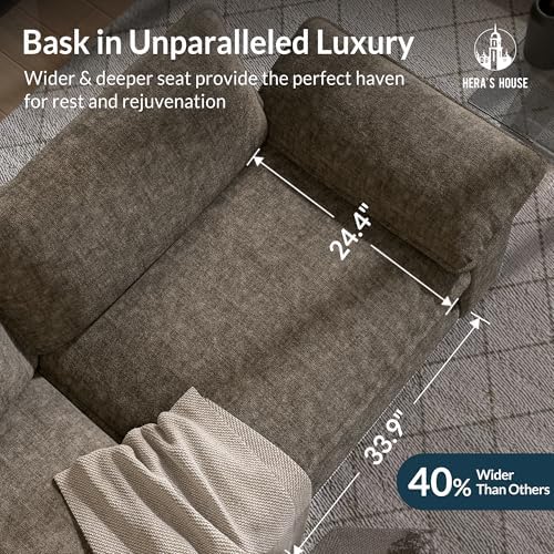 HERA'S HOUSE 158" Oversized Modular Sectional U Shaped Sofa,Chenille Ash | 6-Seater Living Room Couches, Wider Armrest and Deep Seat, Comfy Cloud Couch with Ottoman, Light Gray