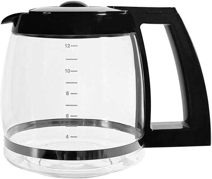 12-Cup Replacement Glass Coffee Carafe for Cuisinart Coffee Maker Models DCC-1200, DCC-1100BK, DCC-2650, CHW-12, CHW-12P1, DGB-550BK, DGB-550BK1, DGB-625BC, DGB-700BC, and SS-12 | Part# DCC-1200PRC