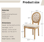 Vintage French Country Dining Chairs Set of 6, Velvet Dining Chair with Solid Wood Legs, Beige Upholstered Dining Chairs, Sillas para Comedor, Kitchen & Dining Room Chair (Beige, 6Pcs)