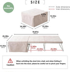 EMOOR Multifunctional Stool SHELT Transformable to Bed (Ivory), Foldable Collapsible High-Density Urethane Foam Temporary Guest Bed Bench