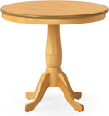 Giantex Round Dining Table for 2-4 People, 32" D X 30" H Wooden Kitchen Table with Spacious Tabletop, Pedestal Base, Leisure End Tables for Bar, Kitchen, Dining Room, Restaurant, Natural