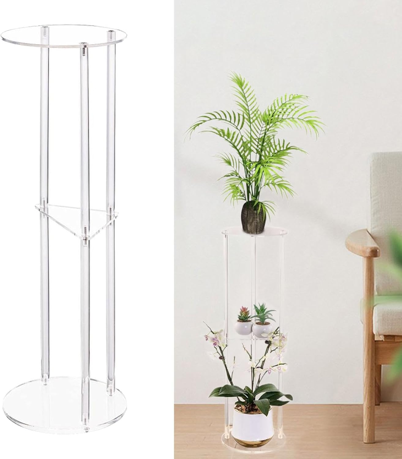 Clear Acrylic Side Table, NightStand, Modern Small Drink Side Table Furniture for Home Bedroom Bedside Living Room Hallway