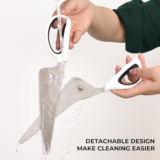 Professional Kitchen Scissors for Food,Poultry Shears Heavy Duty with Serrated Edge,Detachable Meat Cutting Scissor for Chicken Bone And Turkey,Bread serrated knife Whit 1Pcs