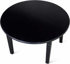 Modern 42 Inch Round Dining Table, Black Finish Solid Rubberwood