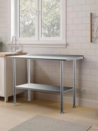 Atelicf NSF Stainless Steel Prep Table 24X48 inch with Backsplash | Commercial-grade table for restaurants, kitchens, food trucks, breweries, bars, garages, and outdoor BBQ