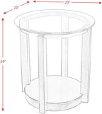 Maykoosh Round End Table with Glass Top & Espresso Finish - Accent Table