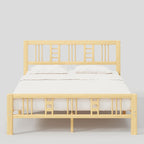 10 Inch Bamboo Queen Size Bed Frame with Headboard and Footboard