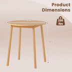 Giantex 27.5-Inches Bamboo Dining Table for 2-4, Round Dinner Tables with Non-Slip Foot Pads, Farmhouse Small Kitchen Table for Dining Room, Living Room, Dinette, Apartment (Round)