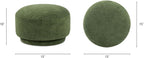 Jennifer Taylor Home Fuji 15" Mushroom Footstool Ottoman in Moss Green Fleeced Teddy