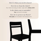 Grain & Grove Crew Dining Chair, Set of 2, Solid Rubberwood Frame, Engineered Wood Seat, Comfortable Backrest, Easy Assembly, Durable Wooden Kitchen & Dining Room Chair, Black