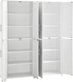 Crosley Furniture Savannah 2-Piece Pantry Storage Cabinet Set with Shelves, Kitchen, Dining, or Laundry Room, White