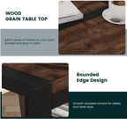 BON AUGURE End Table Set of 2, Small Side Table for Living Room, Night Stand, Bedside Tables with 2-Tier Storage Shelves for Bedroom, Small Spaces (Rustic Oak)