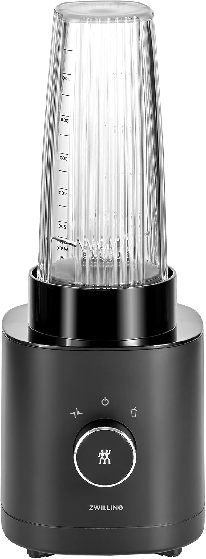 ZWILLING Enfinigy Personal Blender, Piranha Teeth Cross Blade for Ultimate Blending, Smoothies, Shakes and More, 20 fl oz Breakproof Travel Cup with Lid, BPA Free, Black