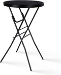 Byliable 28in Cocktail Folding Table, Round High Top Bar Height Black Table | Portable Foldable Design with Removable Legs, Two Folding Methods, HDPE Tabletop, Indoor Outdoor for Parties, Patio, Events