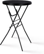 Byliable 28in Cocktail Folding Table, Round High Top Bar Height Black Table | Portable Foldable Design with Removable Legs, Two Folding Methods, HDPE Tabletop, Indoor Outdoor for Parties, Patio, Events