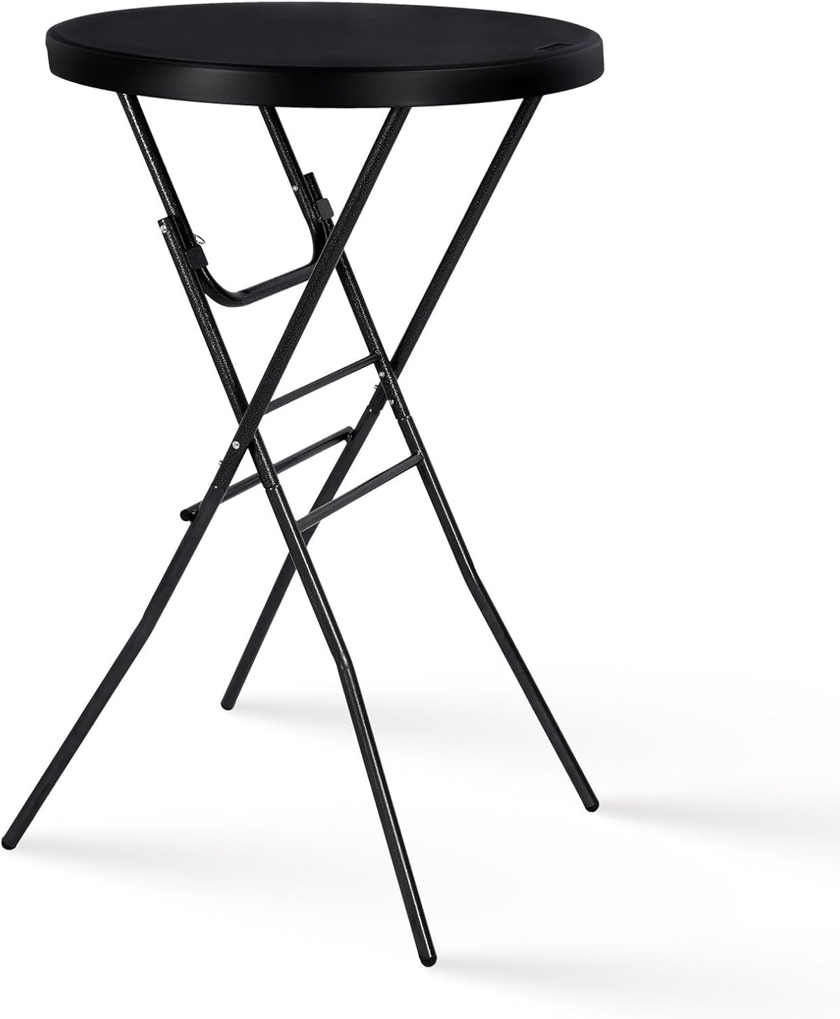 Byliable 28in Cocktail Folding Table, Round High Top Bar Height Black Table | Portable Foldable Design with Removable Legs, Two Folding Methods, HDPE Tabletop, Indoor Outdoor for Parties, Patio, Events