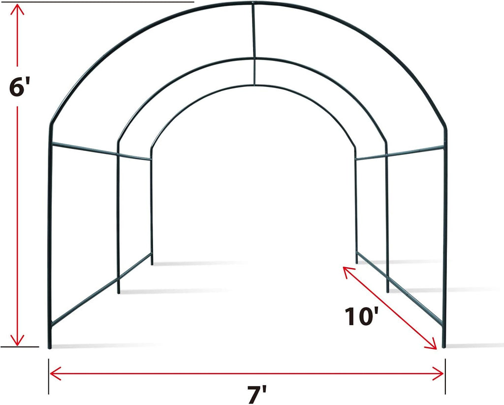 Strong Camel Greenhouse Replacement Frame for Outdoor Larger Hot Garden House , Support Arch Frame Climbing Plants/Flowers/Vegetables (10' X7'X6', Frame)