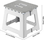 7.4'' Plastic Folding Step Stool with Carry Handle, Foldable Foot Stool | Fold Up Step Stool, Durable And Anti-Slip Base, Compact Foot Stool For Bathroom Bedroom Living Room Outdoor