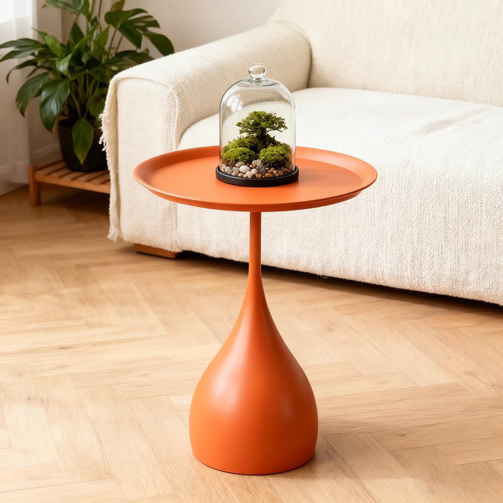 Boho Side Table End Coffee Tables, Unique Aesthetics Minimalist Accent Tables, Multifunction Round Metal Side Tables for Living Room Bedroom Sofa Balcony Couch Patio Yard Garden Indoor & Outdoor