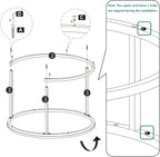 Nesting Coffee Table Set of 2, 27.6 inch Round Side Tables Coffee Table with Wood Marble Pattern Top Sturdy Metal Frame, End Table for Living Room Bedroom Balcony Yard (Black+Gold)