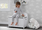 Delta Children 4-Piece Toddler Playroom Set, Pink/White, Table and 2 Chairs and 6-Bin Toy Organizer & MySize Deluxe Toy Box - Greenguard Gold Certified, Bianca White
