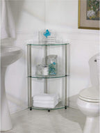 Convenience Concepts Designs2Go 3-Tier Corner Shelf, Glass/Chrome