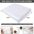 6.5x19.7Ft Clear Greenhouse Film Plastic Sheeting, Greenhouse Polyethylene Plastic Film 6 mil Thickness Replacement Cover, UV Resistant, Plant Covers Freeze Protection for Windproof Frost& Dust Proof