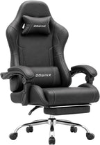 Dowinx Ergonomic Gaming Chair with Footrest & Massage Lumbar, 2D-Linkage Armrests for Computer Chair 330lbs with Headrest Pillow for Office, Home, Streaming and Long Gaming Sessions, Black