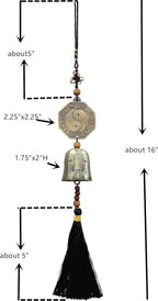 Traditional Lucky Feng Shui Wind Chime Bell Hanging Ornament Decoration for Protection Success Peace and Wealth (Bagua)