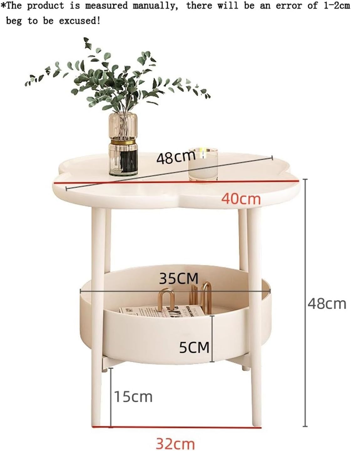 Sofa Side Table, Small Living Room Table, Tea Cabinet, Bedside Table for Small Coffee House (Color : Black)