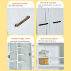 47" Tall Kitchen Pantry Cabinet,Freestanding Kitchen Pantry Storage Cabinet with Doors and Adjustable Shelves for Dining Room and Craft Room