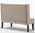 Andeworld Modern Loveseat Settee Bench Sofa Couch, Upholstered Banquette Dining Bench with Back for Dining Living Room Hallway or Entryway Seating,Putty