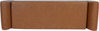 HomePop Modern Storage Bench with Wood Legs |Homepop Home Décor|Bench with Storage for Living Room & Bedroom - Cognac Brown Faux Leather