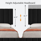 Garvee King Size Bed Frame, Linen Bed Frame with 4 Storage Drawers, Black
