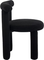 Black Sherpa Dining Chairs Set of 2, Armless Upholstered Boucle Kitchen Chairs with Backs Comfy Accent Side Chair for Living Room, Dining Room, Reception