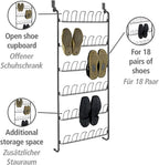 Wenko 18 Pairs Black Shoe Rack, 59 x 151 x 14 cm