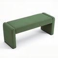 Velvet Entryway Bench End of Bed Bench Upholstered Modern Window Bench Comfy Ottoman for Dining Room/Bedroom/Living Room/Hallway/Indoor (Olive Green)