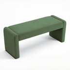 Velvet Entryway Bench End of Bed Bench Upholstered Modern Window Bench Comfy Ottoman for Dining Room/Bedroom/Living Room/Hallway/Indoor (Olive Green)