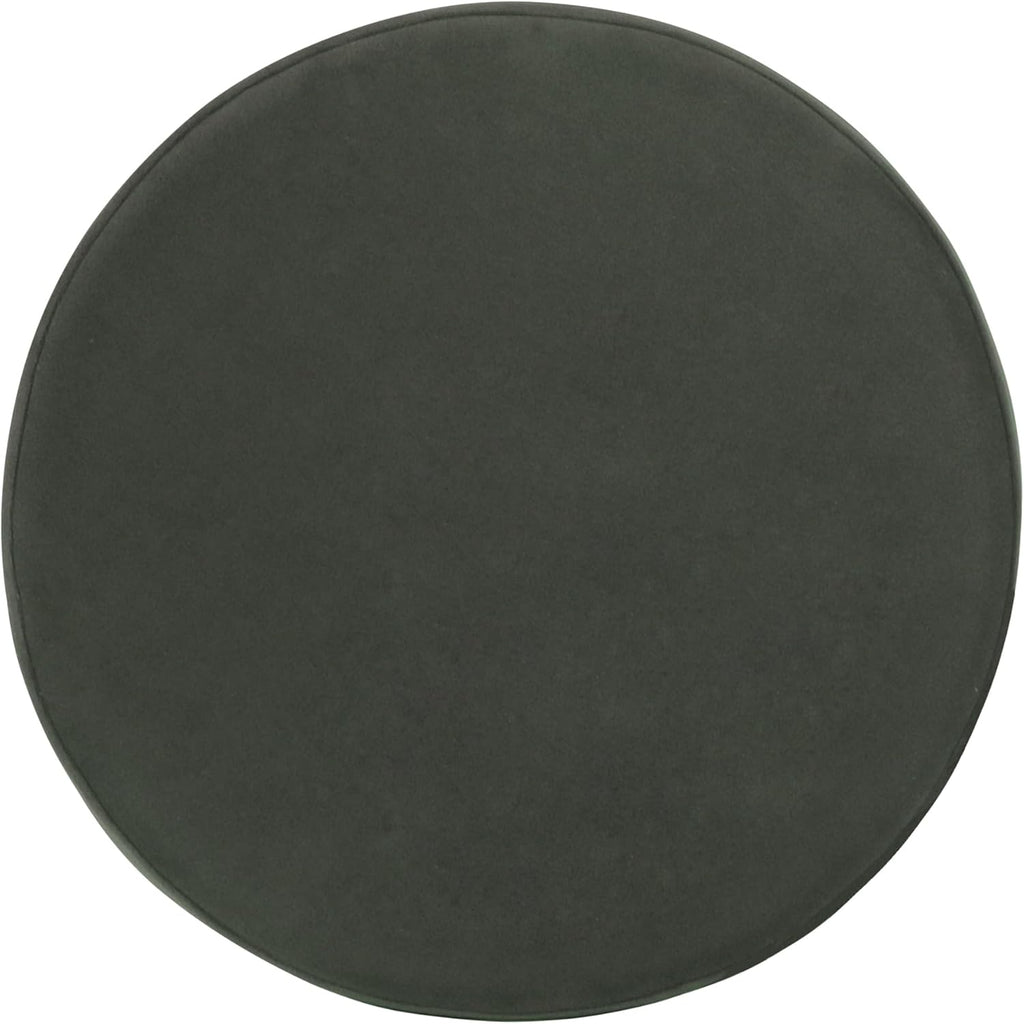 Homepop Home Decor | Upholstered Round Storage Ottoman | Ottoman with Storage for Living Room & Bedroom, Loden Green Velvet