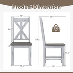 Giantex Retro Wooden Dining Chairs Set of 4, Farmhouse Kitchen Chairs w/Rubber Wood Frame, Elegant Hollowed Backrest, Armless Dining Room Chairs, Rustic Side Chairs for Restaurant, Living Room, Grey
