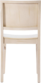Flash Furniture Naples Commercial Solid Wood Dining Chair, Curved Backrest, Sturdy Mortise and Tenon Construction, Antique White