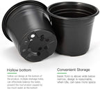JERIA 100-Pack 0.5 Gallon Plant Nursery Pots, Plastic Pots for Flower Seedling, Flower Plant Container Seed Starting Pot, Come with 100 Pcs Plant Labels(Black)