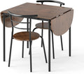 Giantex 3-Piece Dining Table Set for 2, 55-inches Drop Leaf Kitchen Table with Dining Chairs, Metal Frame, Space-Saving Breakfast Nook Set for Small Space, Dinner, Dinette, Apartment, Dorm Room