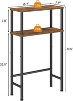 Asgolion Narrow Console Table, 15.7" Small Entryway Table, 2-Tier | Sofa Table with Storage, Skinny Console Tables for Entryway, Hallway, Bedroom, Living Room, Foyer, Rustic Brown