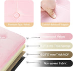 Bsketa Storage Ottoman Bench, 34" Folding Velvet Foot Rest Stool, Pink | Large Ottoman with Storage, Thicker Foam Padded Seat, Livingroom, Dorm, Bedroom, Easy to install, 86L,34 x 13 x 13in