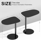 C Shaped End Table for Couch - Modern Metal Sofa Side Table with Round Base, Slide Under Accent Table for Small Spaces, Living Room Bedroom Office, Black, 24.8 Inch