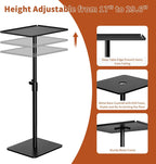 RCHYFEED Small Side Tables for Small Spaces, End Table Metal Side Table Set of 2, Height Adjustable 17-29.6 Inch Side Tables TV Tray Table for Couch, Sofa, Bedroom, Living Room, Indoor & Outdoor